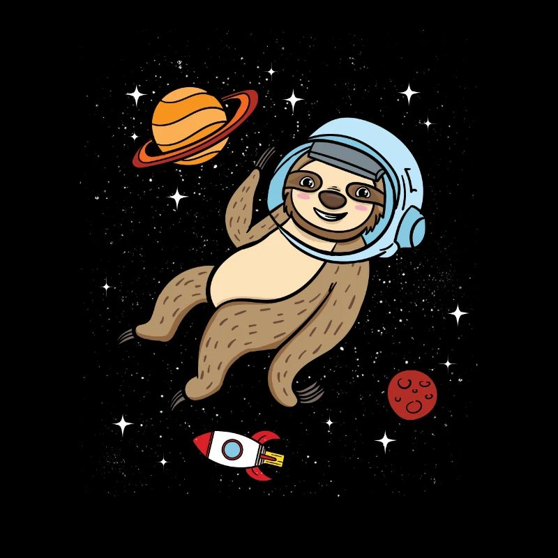 Sloth astronaut outer space universe gift