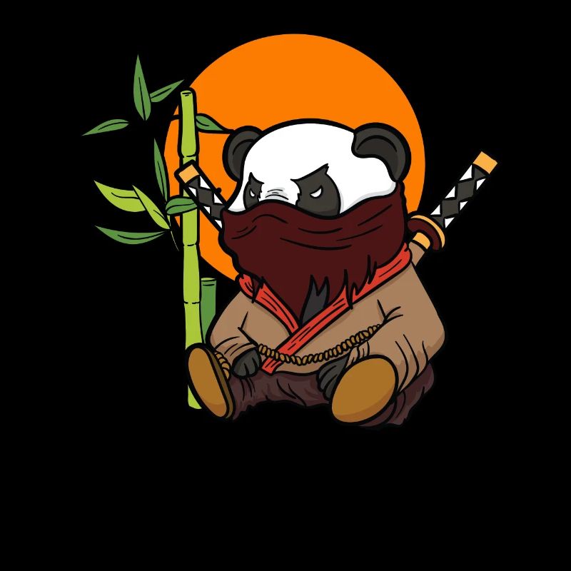 Panda Pandabär Ninja Kung Fu Samurai Tier Geschenk