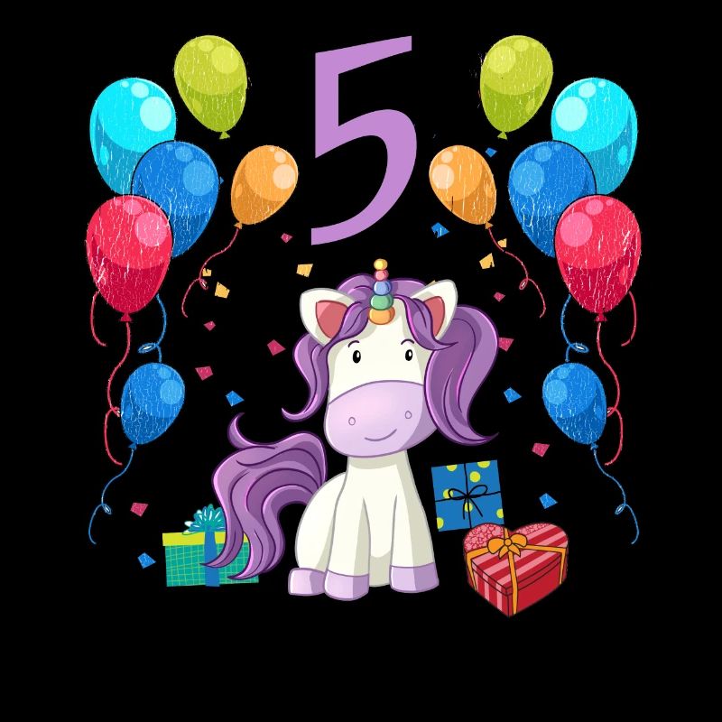 Geburtstagsshirt Einhorn Mädchen 5 Jahre