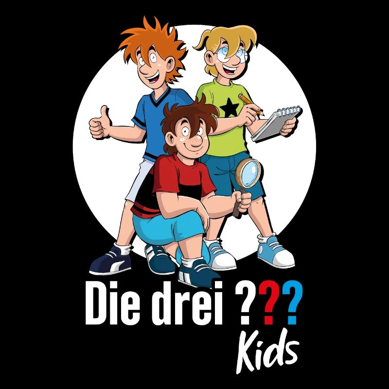 Die Drei ??? Kids Justus, Peter, Bob.