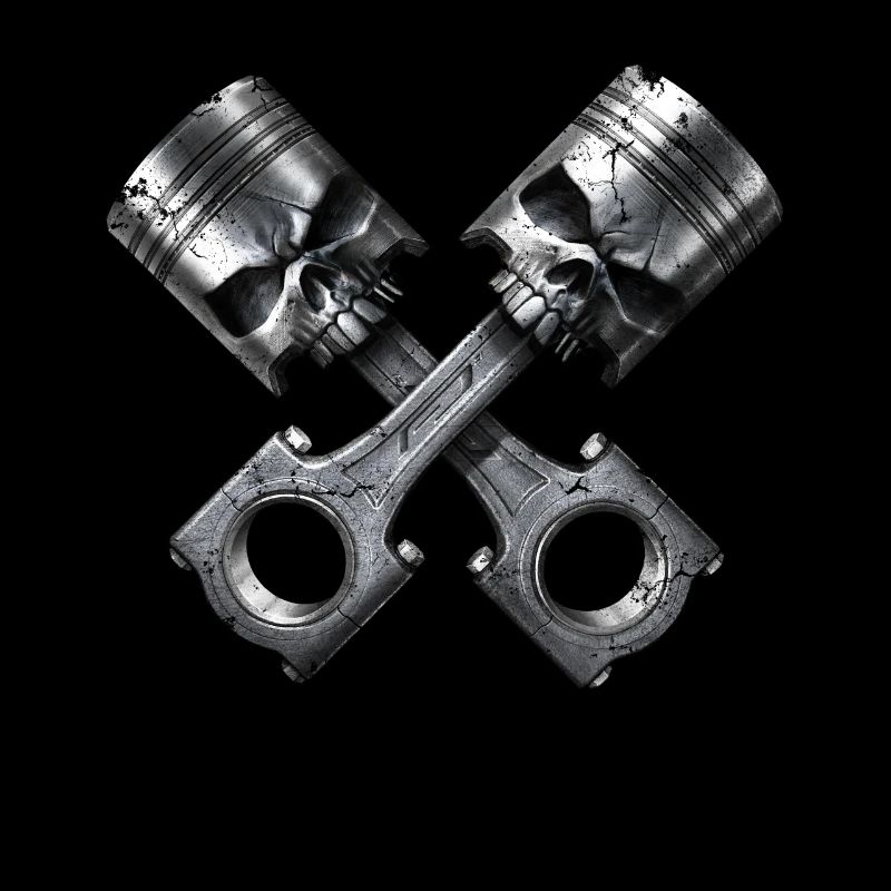 Skull engine pistons