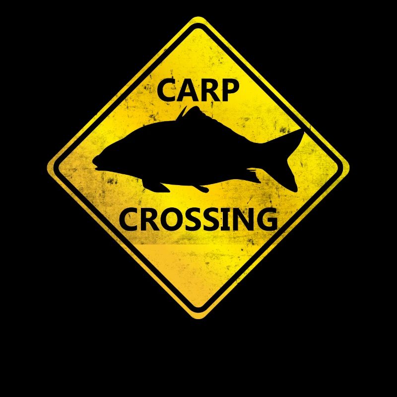 Carp crossing caution warning sign carp