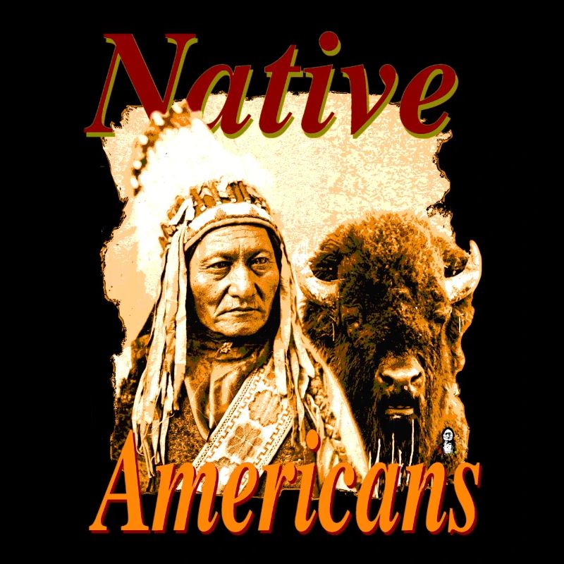 Native Americans - Sitting Bull with Buffalo
