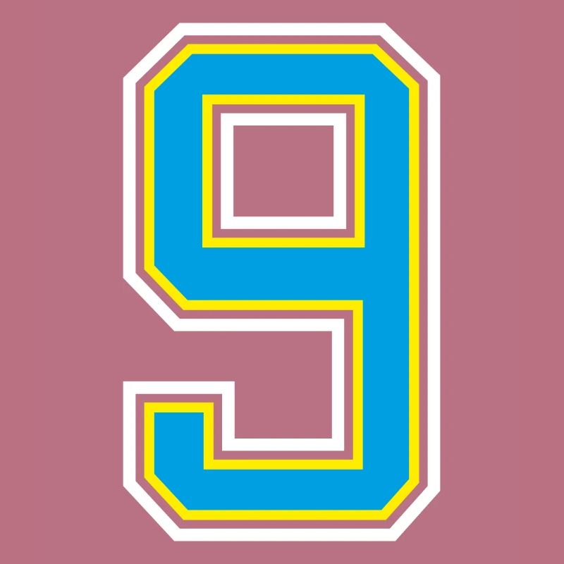 Numéro 9 Design bleu