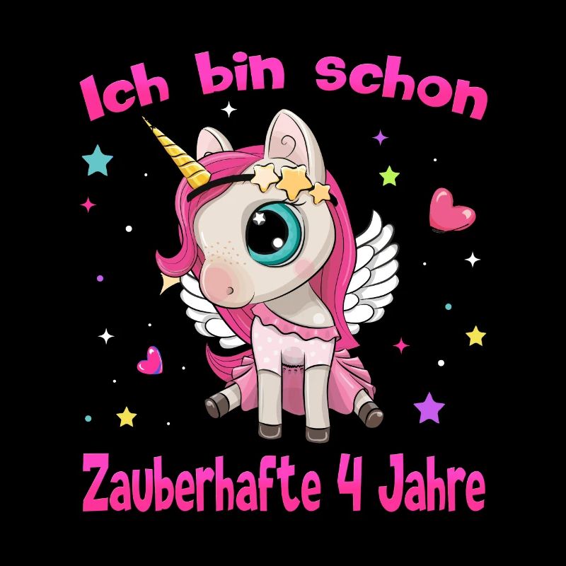 Mädchen Einhorn 4. Geburtstag Ich bin 4 Jahre