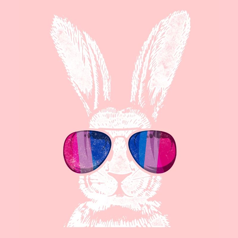 Bisexual Bi Pride Flag Rabbit