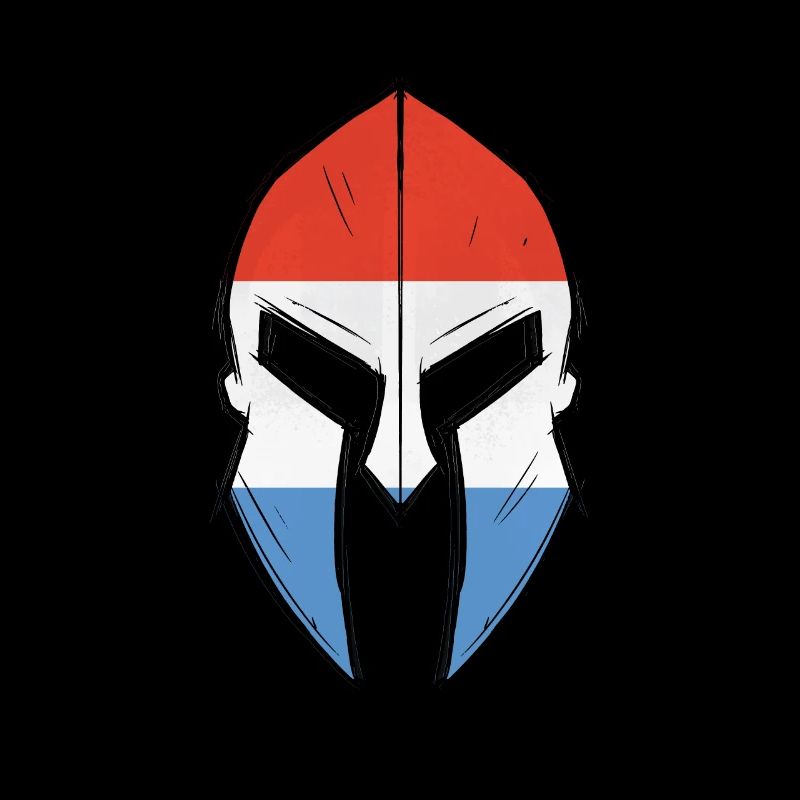 luxembourg flag in Spartan warrior helmet