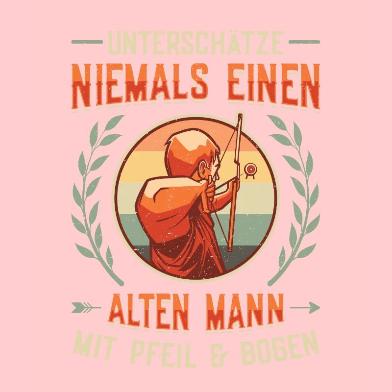 Alter Mann Mit Pfeil und Bogen, Bogenschießen.