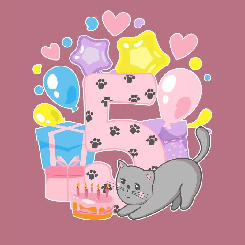 Geburtstagshirt Kätzchen Endlich 5 Jahre Mädchen