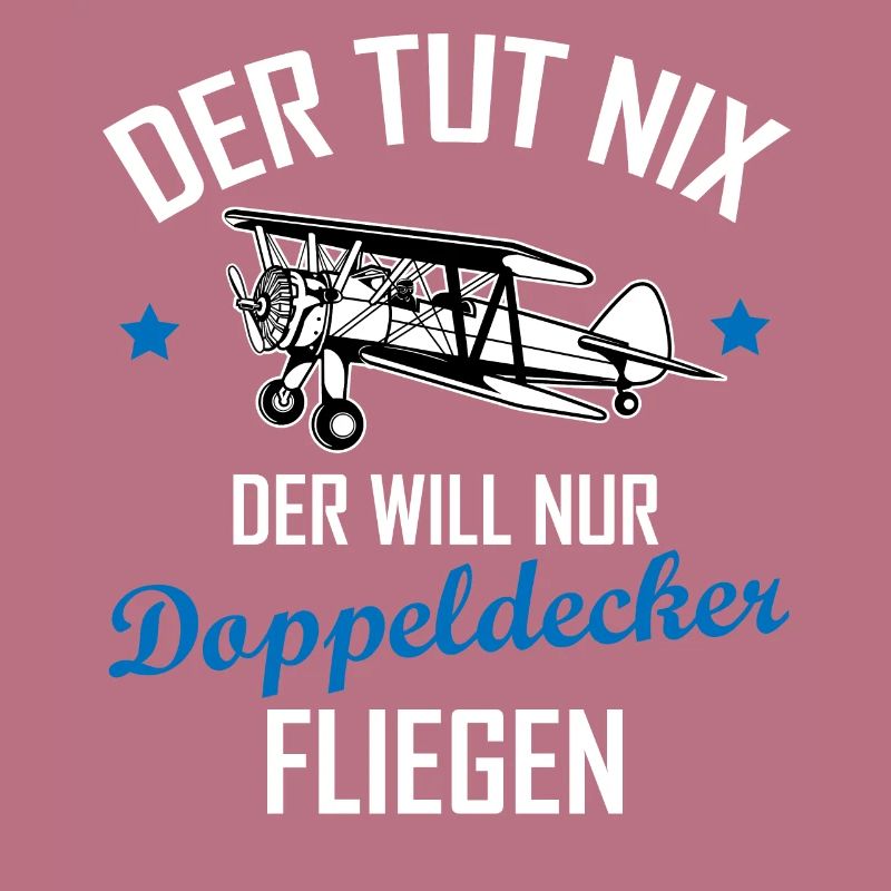 Doppeldecker Flugzeug Pilot Cooler Spruch Geschenk