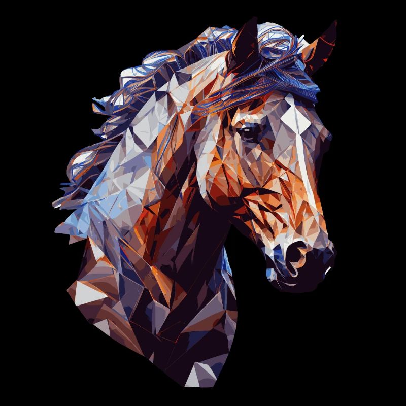 Géométrique Tête de Cheval Abstrait Polygonal Cheval Ridi