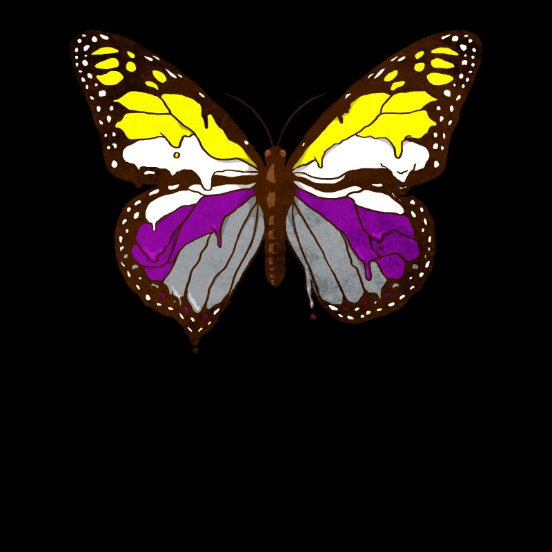 Non Binary Pride Flag Butterfly Subtle LGBT
