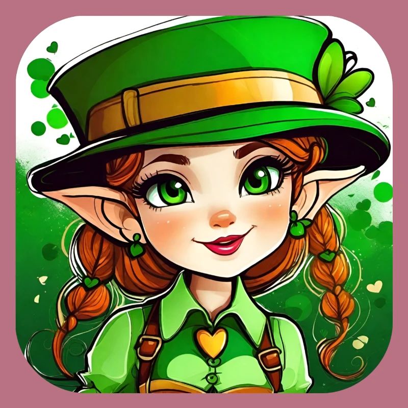 Saint Patricks Day Irish Kobold Leprechaun Mädchen