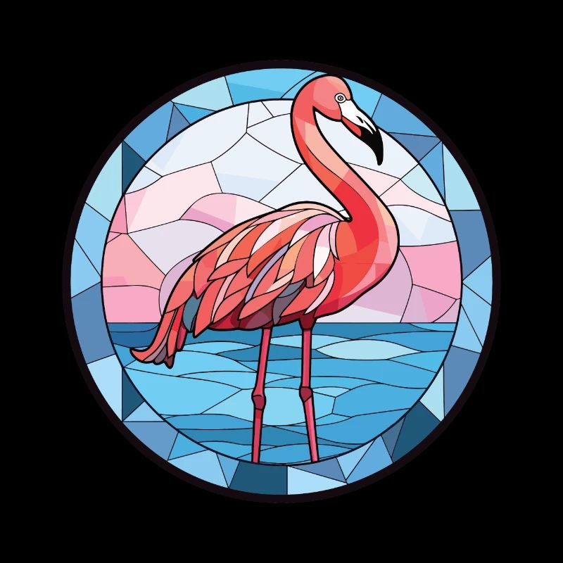 Flamingo Bunte Aquarell-Tierillustration