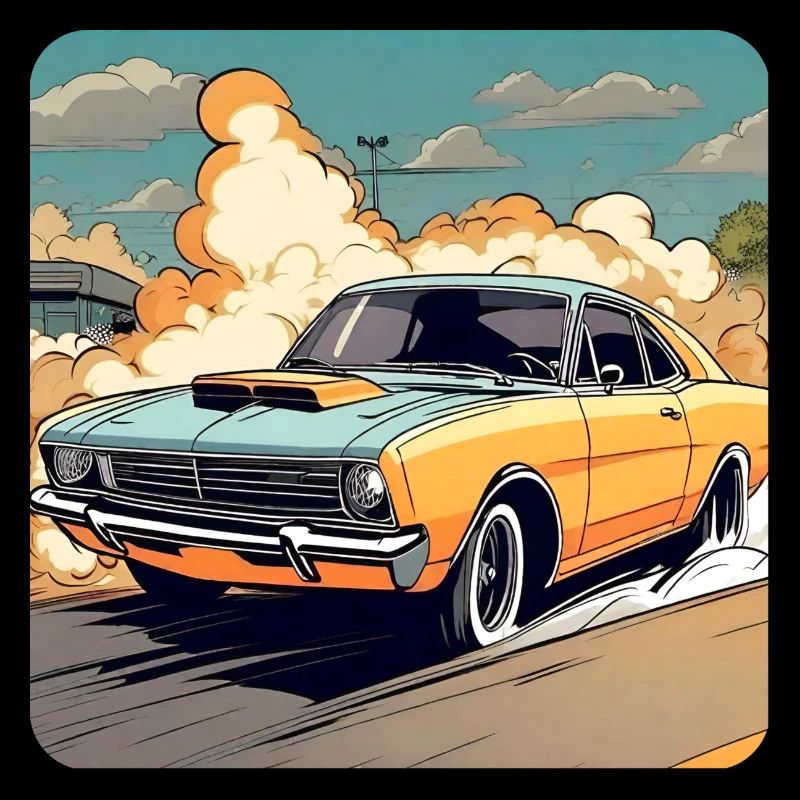 Oldtimer Drift Auto Turbo Rallye mit Rauch