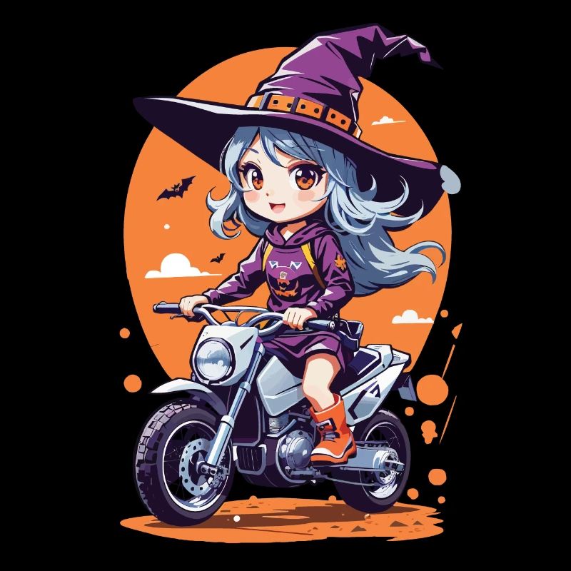Anime Witch Biker Halloween Special