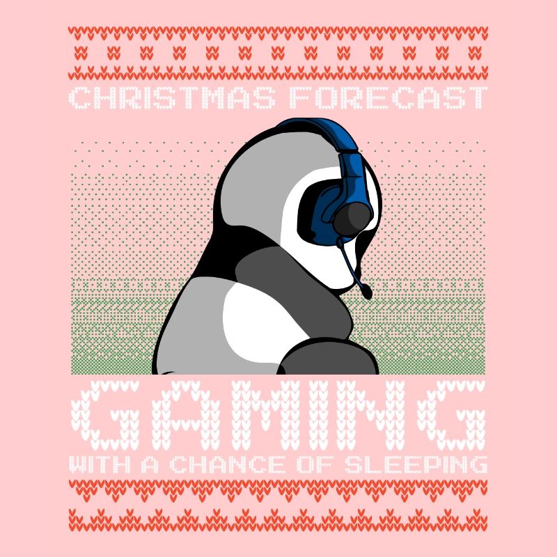 Funny Christmas Forecast Gaming Panda Ugly Xmas