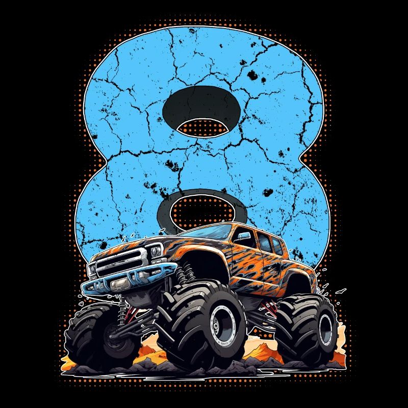Monster Truck 8. Geburtstag Geschenk 8 Jahre Junge