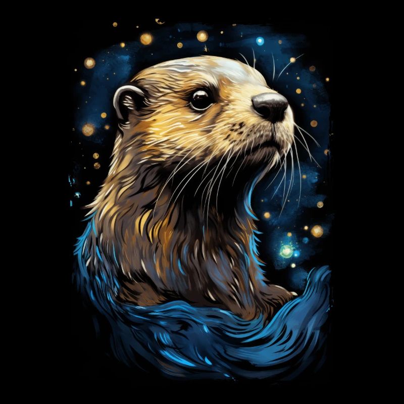 Otter Starry Night