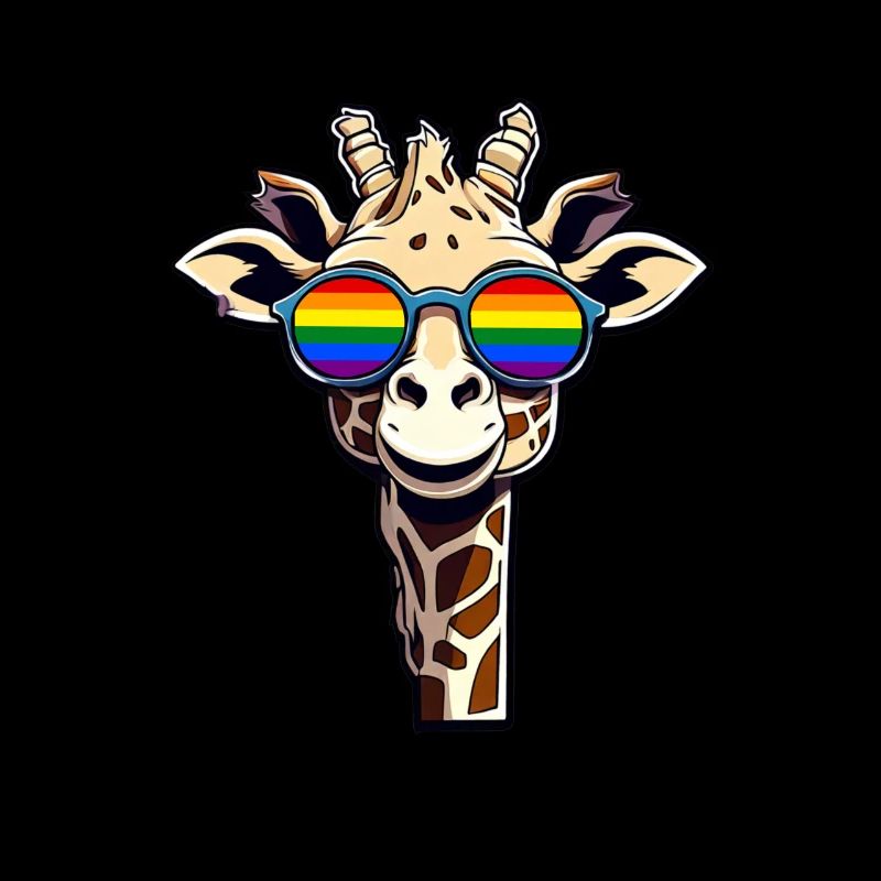 LGBTQ Giraffe Pride Month Sonnenbrille Regenbogen