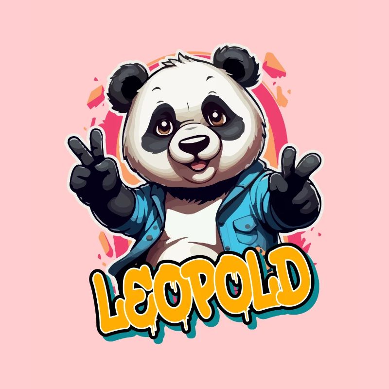 LEOPOLD - Handsome boy name with cool panda