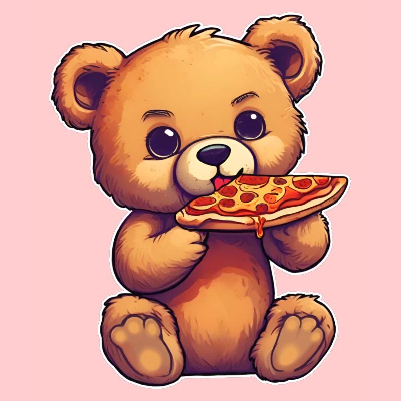 Teddybär loves Pizza