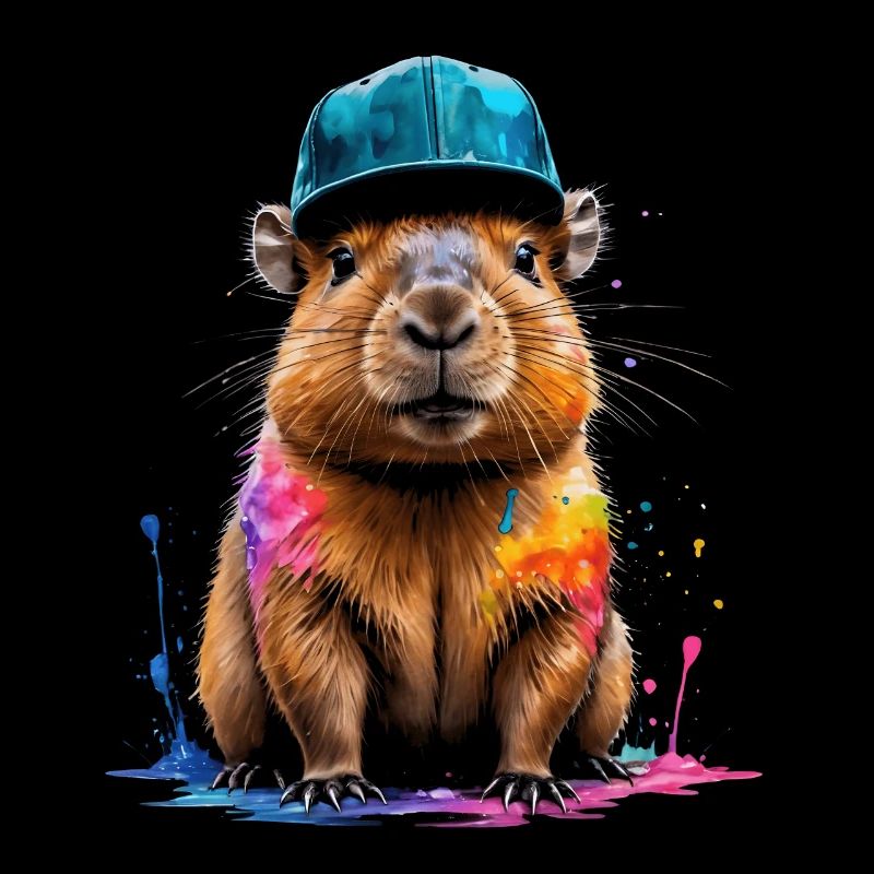 Capybara Snapback Cap Capy Bunt Tier Design Print