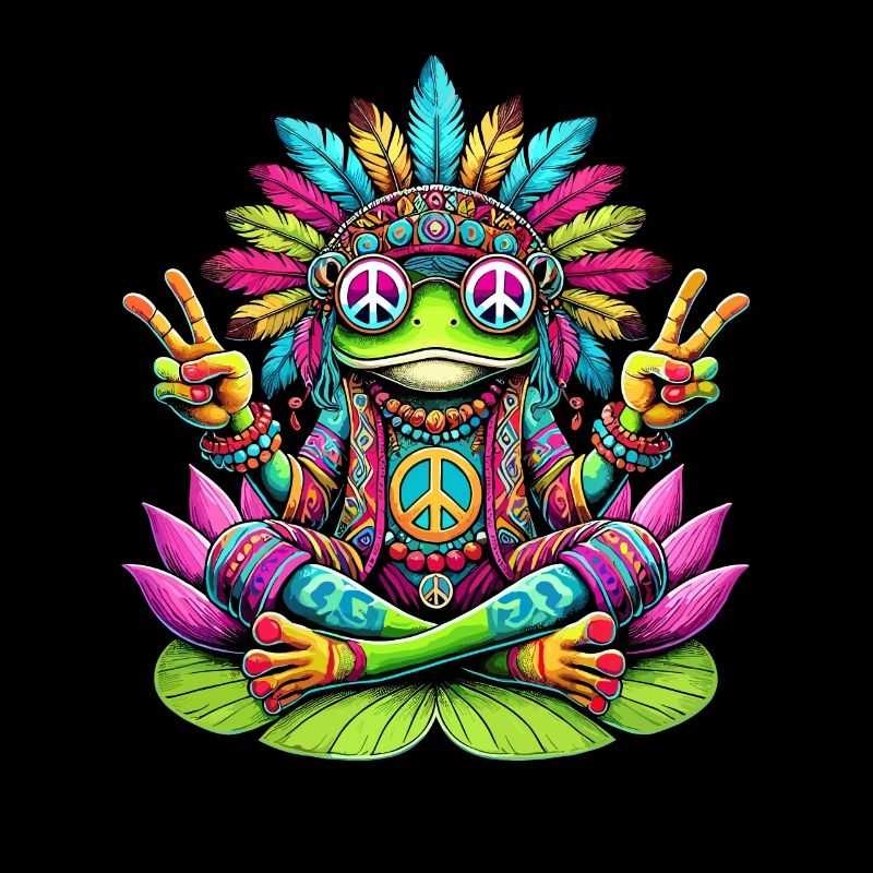 Hippie Frog 70s 1970s 60s Party
