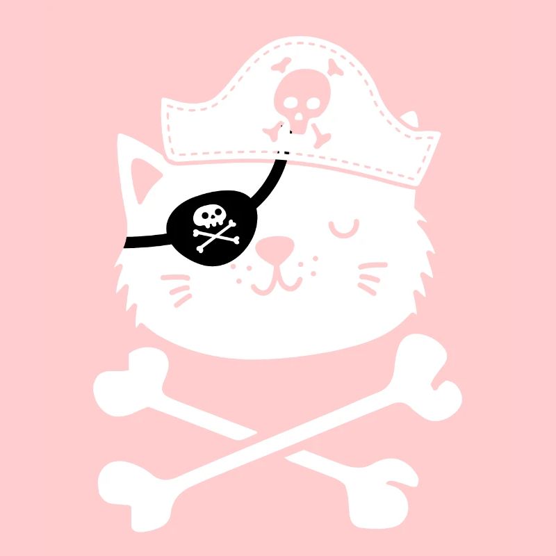 Cat Pirate Crossbone Aargh Treasure Hunting Funny