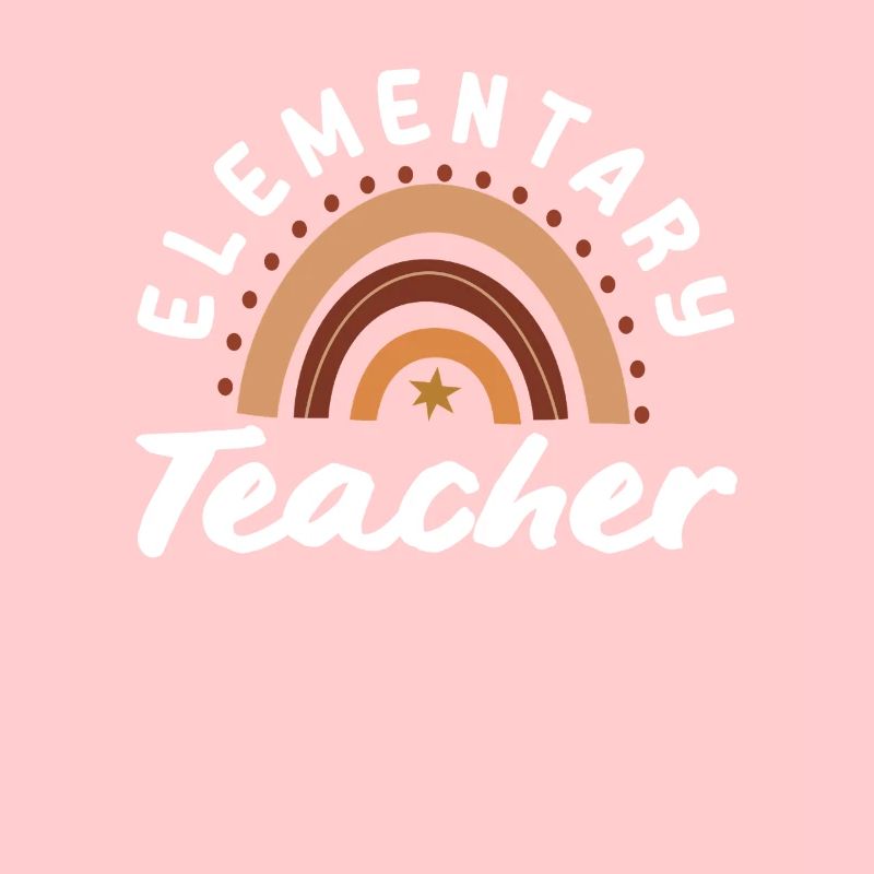 Elementary school teacher retro rainbow design