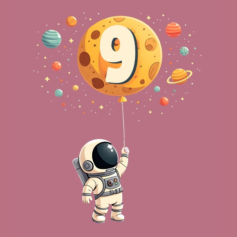 Mignon astronaute 9e anniversaire garçon espace