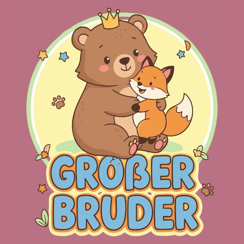 Cute Bear and Fox Sibling Design