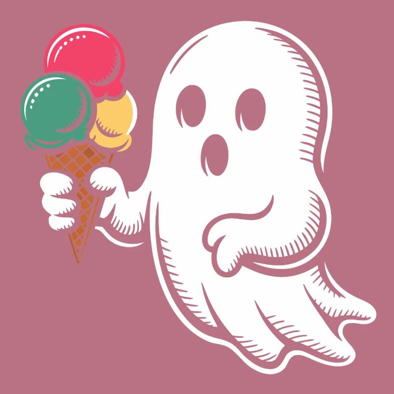 Geist mit bunter Eiswaffel