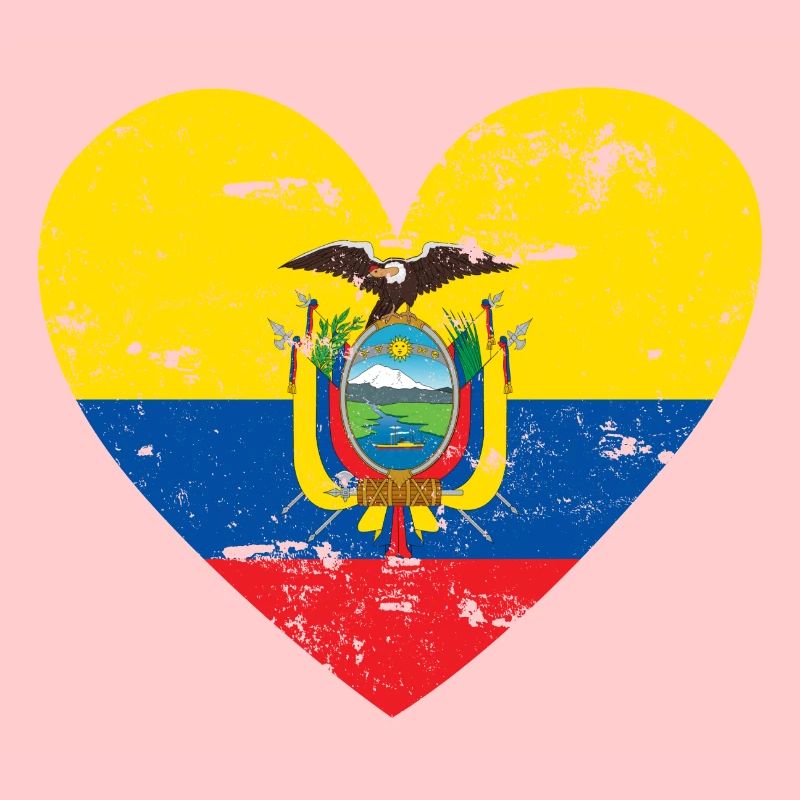 Flag Heart Ecuador Flag