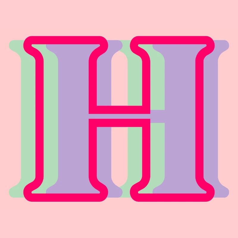 Lettre h multicolore