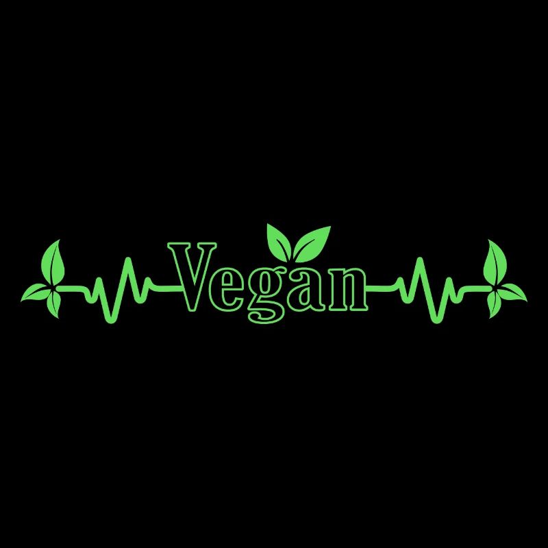 Battement de cœur végétalien avec les feuilles pour les végétaliens