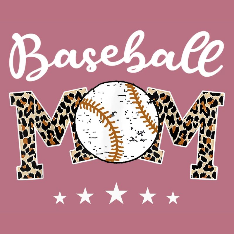 Softball Baseball Mama Leopard Tee Muttertag