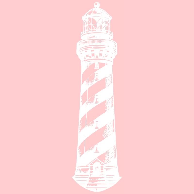 Striped lighthouse on the coast