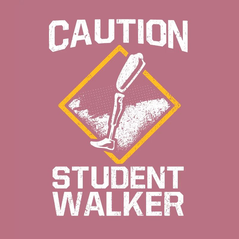 Caution Student Walker Amputation Leg Disability