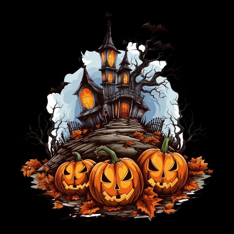 Halloween Pumpkin Bat Spell Maison hantée