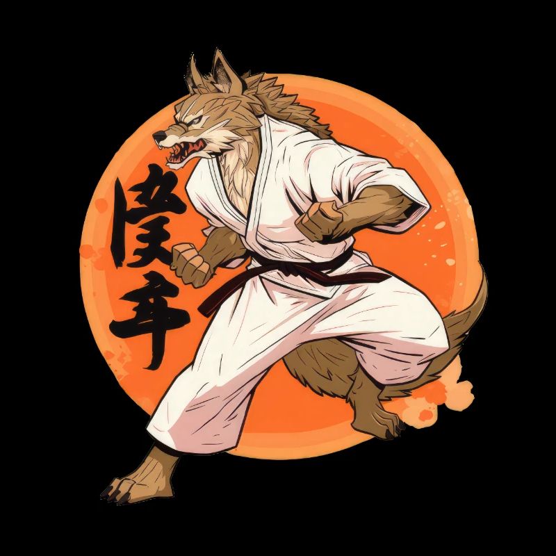Karate Wolf Martial Arts Wolf Design