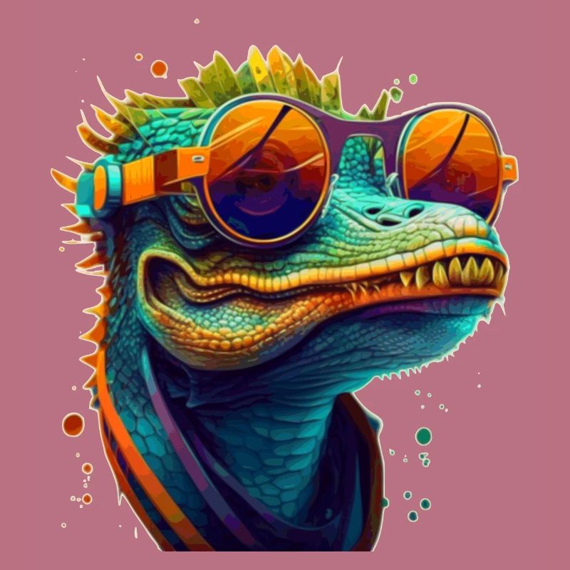 Kroko oder Alligator mit Sonnenbrille im Sommer