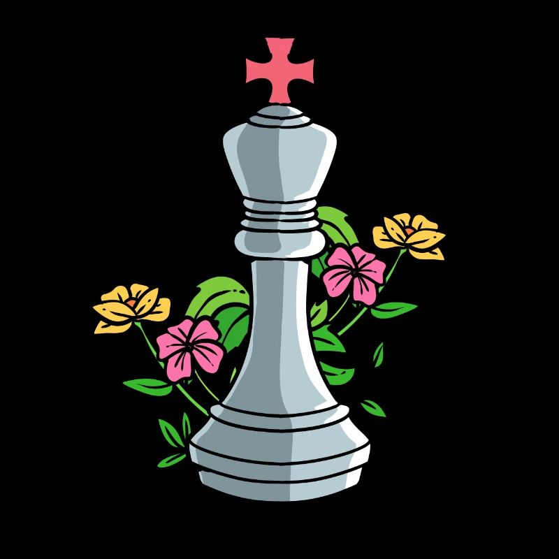 Pièce d’échecs de la reine avec des fleurs maître d’échecs