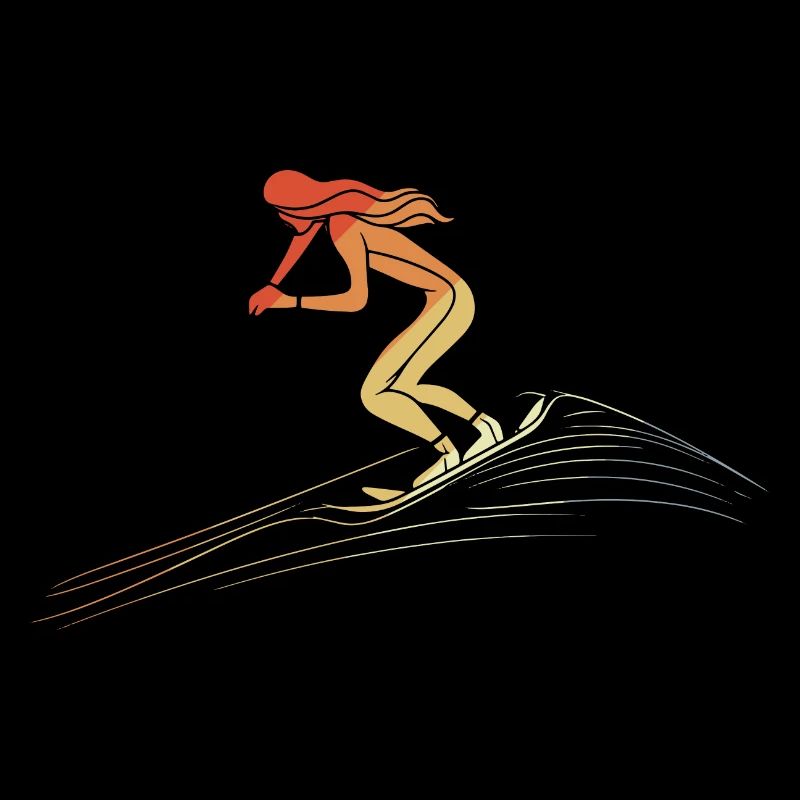 Retro Snowboard Mädchen