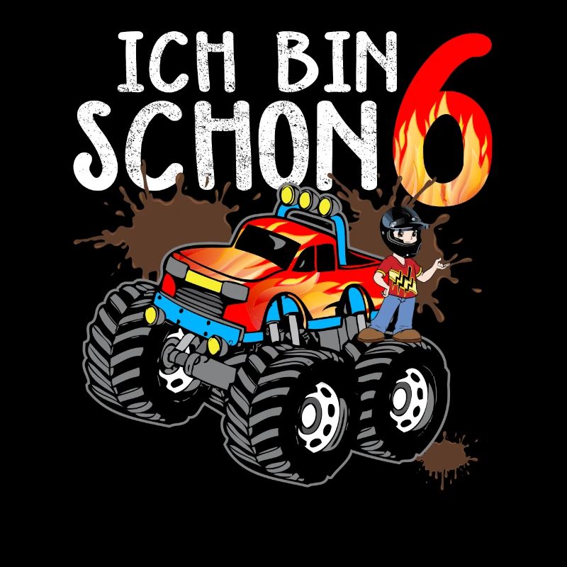 Monstertruck im Schlamm 6. Geburtstag Geschenk