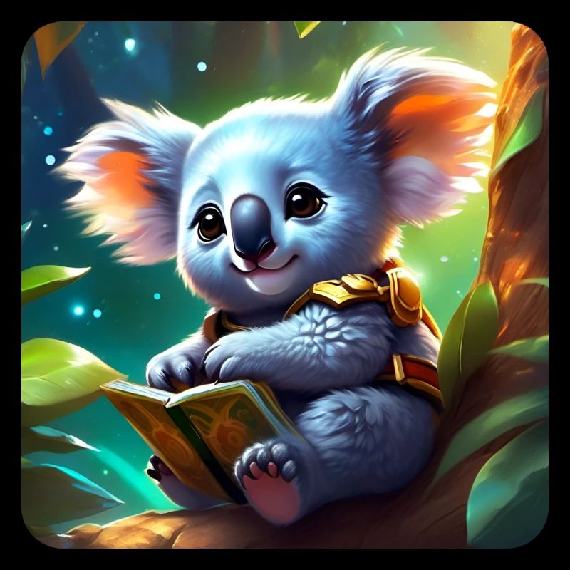 Cute koala bear with book