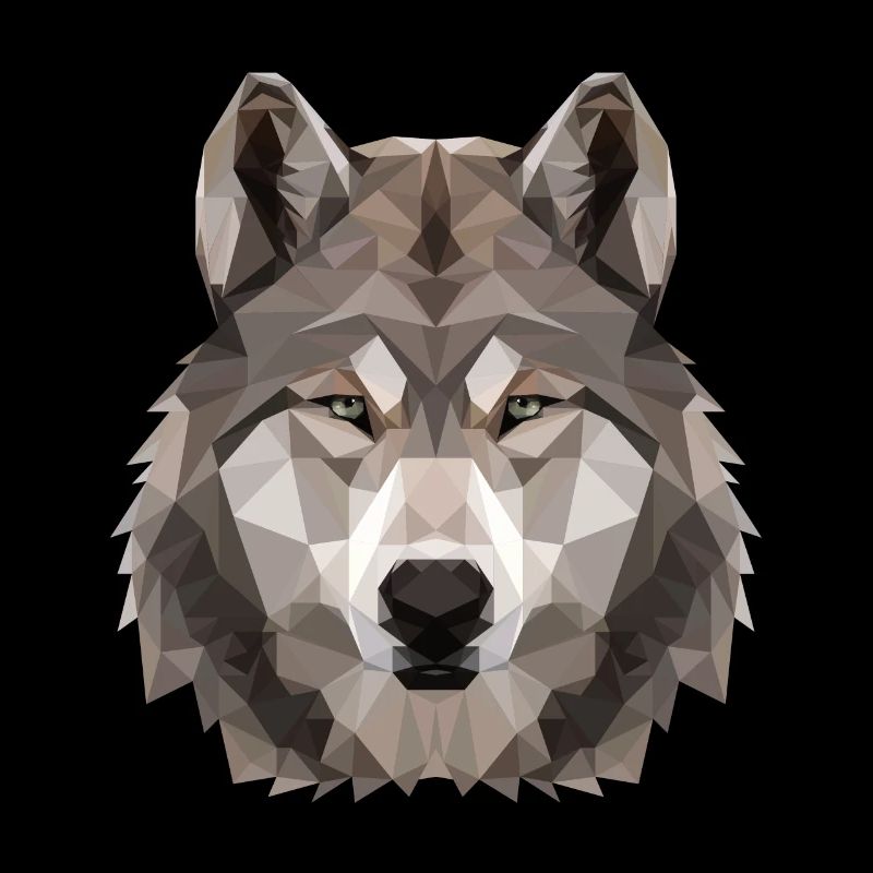 Loup, cadeau cool dans le style polygone