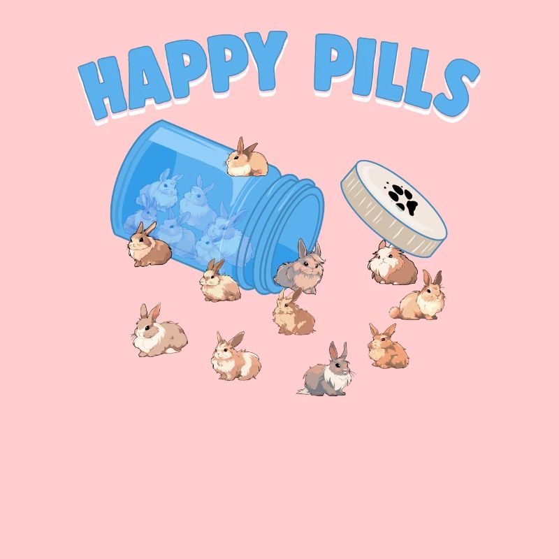 Happy Pills Rabbit Breed Funny Lionhead Bunny Pun