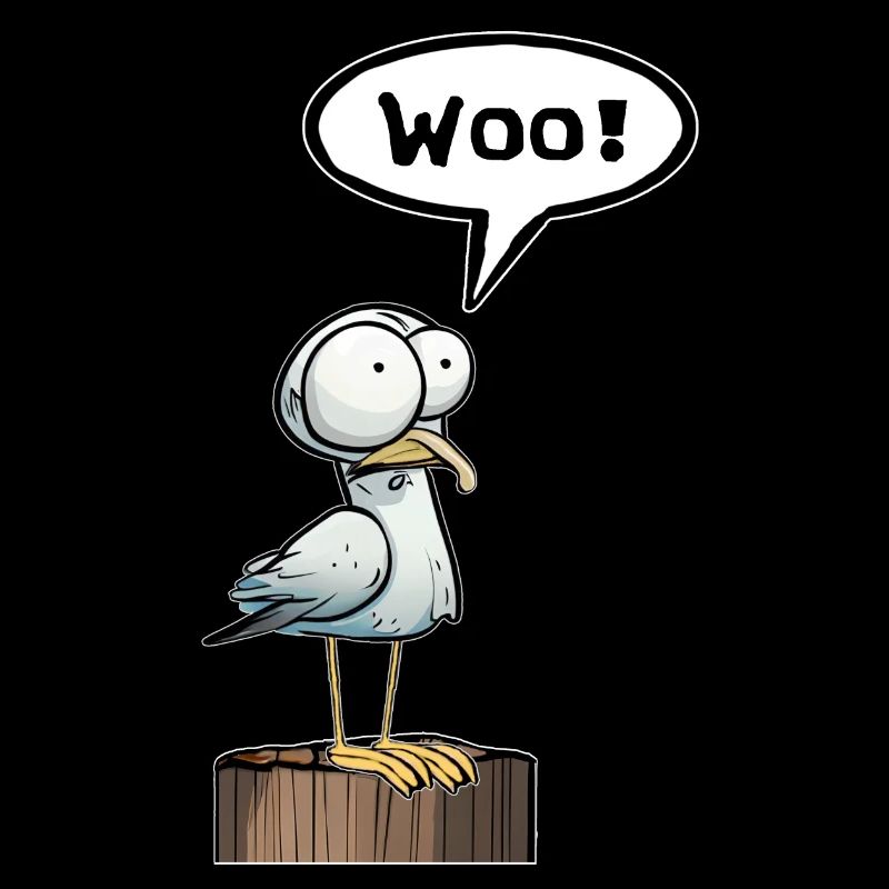 Seagull Speech Bubble Woo Wau Celebrating