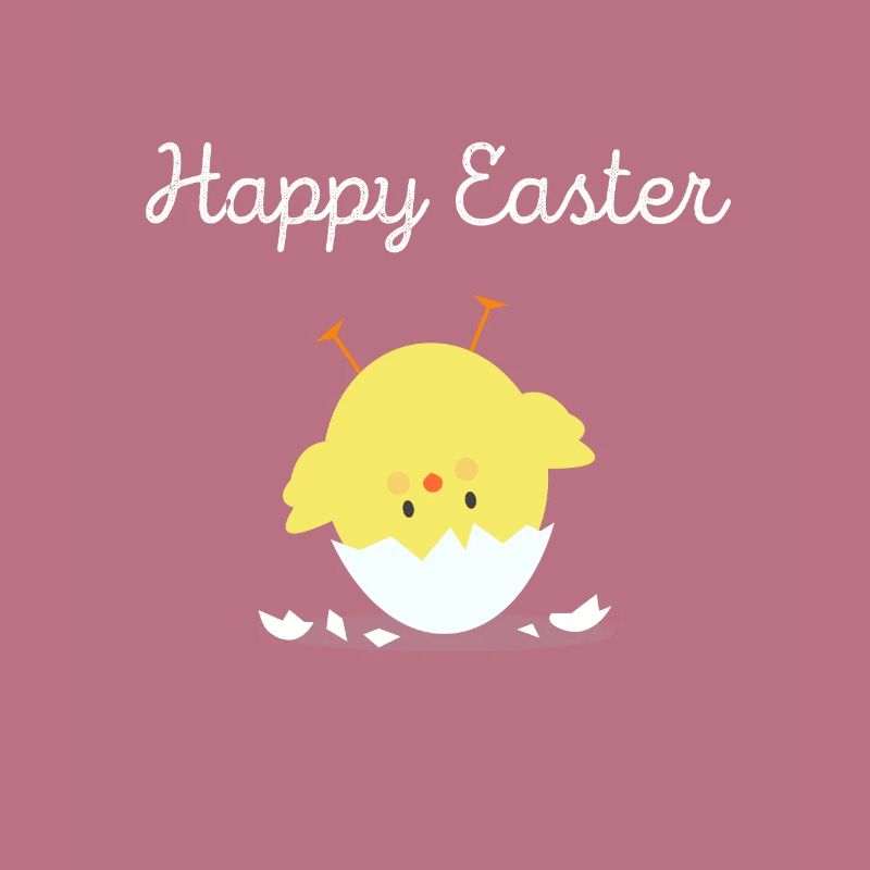 Happy Easter Happy Easter chick with eggshell